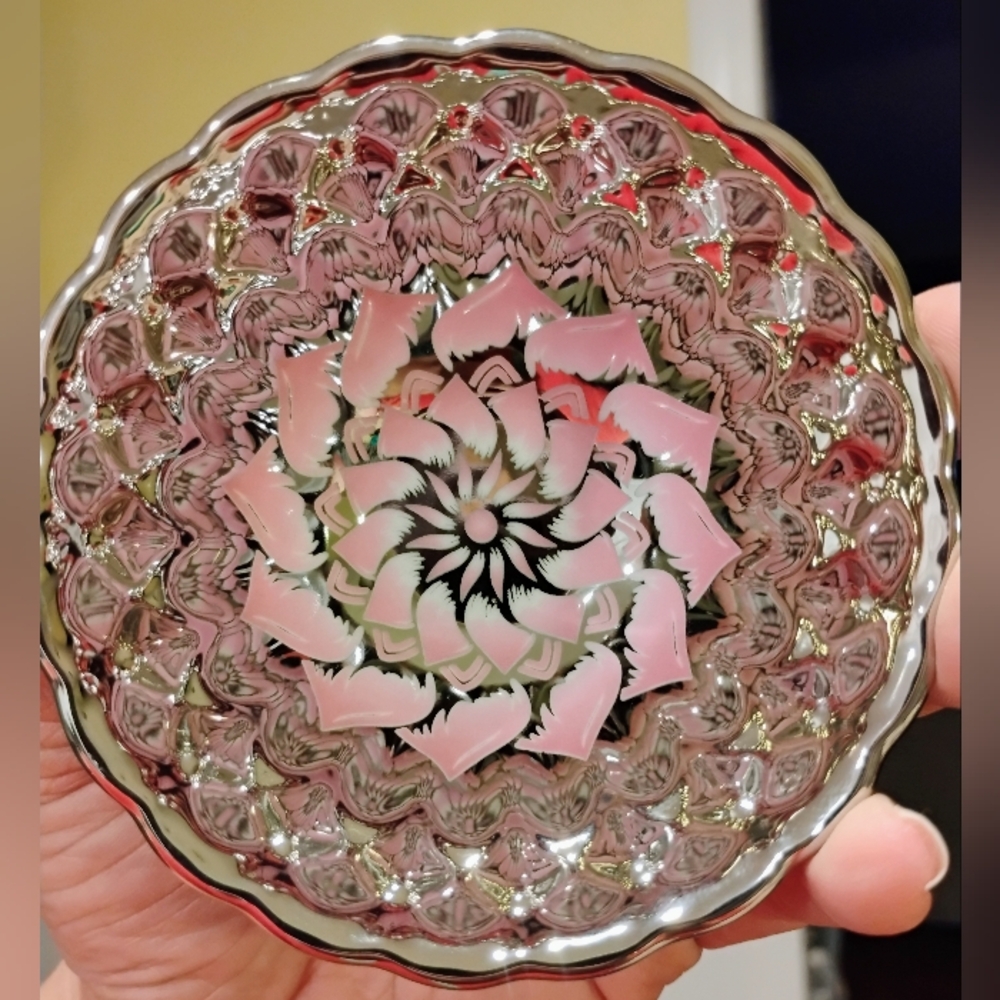 Pink And Silver Lotus Tea cup